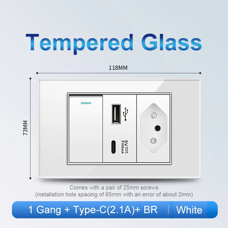 Variant: 1gang 1BR AC 2.1A