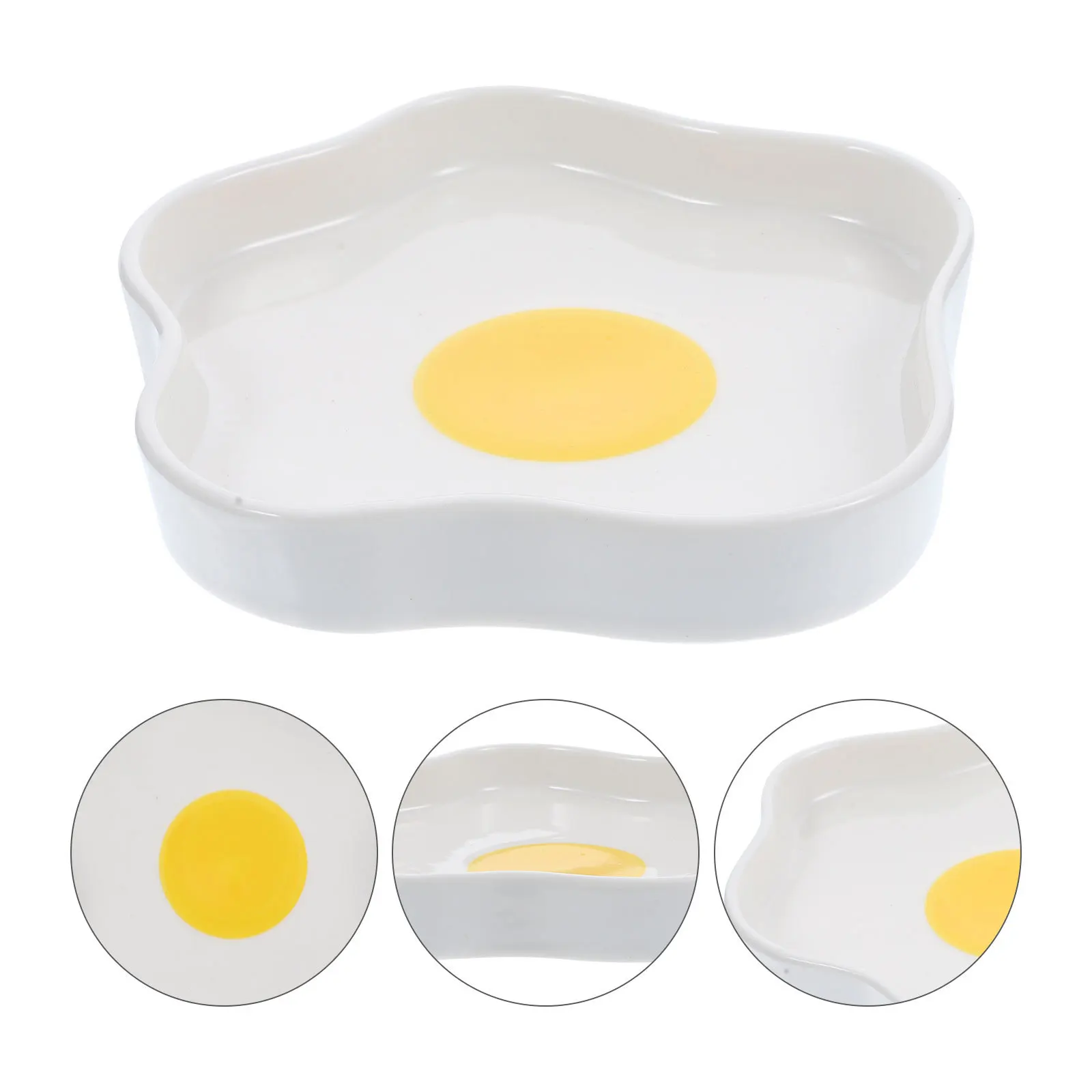 

Rectangular Serving Platter Ceramic Egg Holder Mini Dessert Plates Dishes Cute Food Tray Bowl