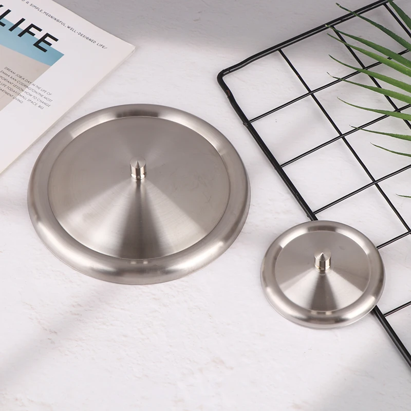 [7.5cm 14cm Stainless Steel Leak Proof Cup Lids Durable Dust-proof Mug Cover Drink Cup Lid Kitchen Fresh Keeping Cover]