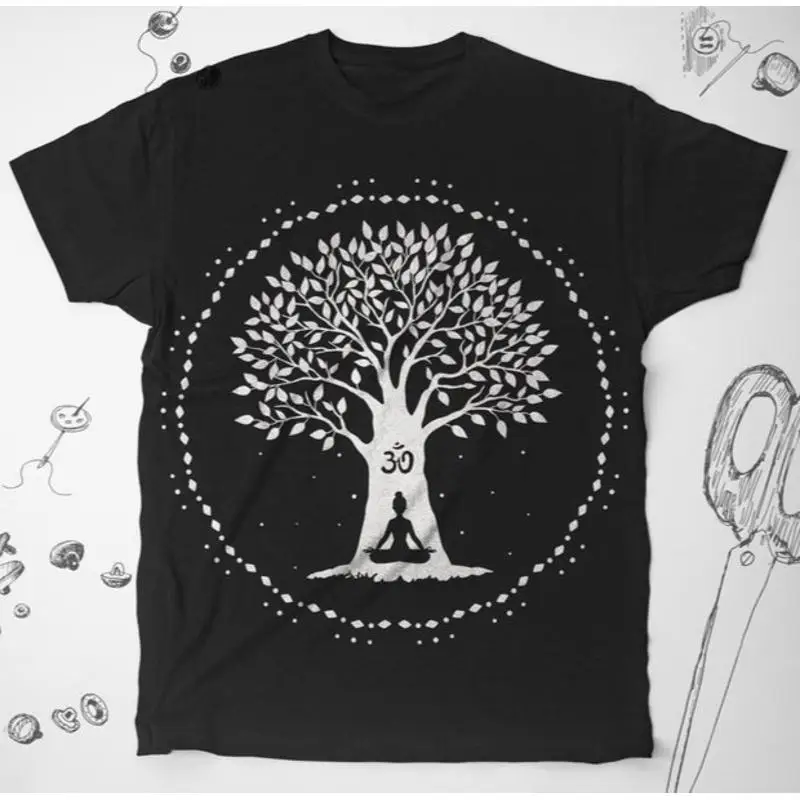 Yoga shirt Namaste Buddha Tree India Meditation T