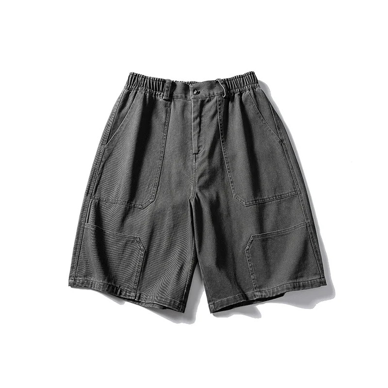 City Fanpin 2025 Summer European and American Classic All-match Basic Style New Heavy Solid Color Washed 7-point Pants