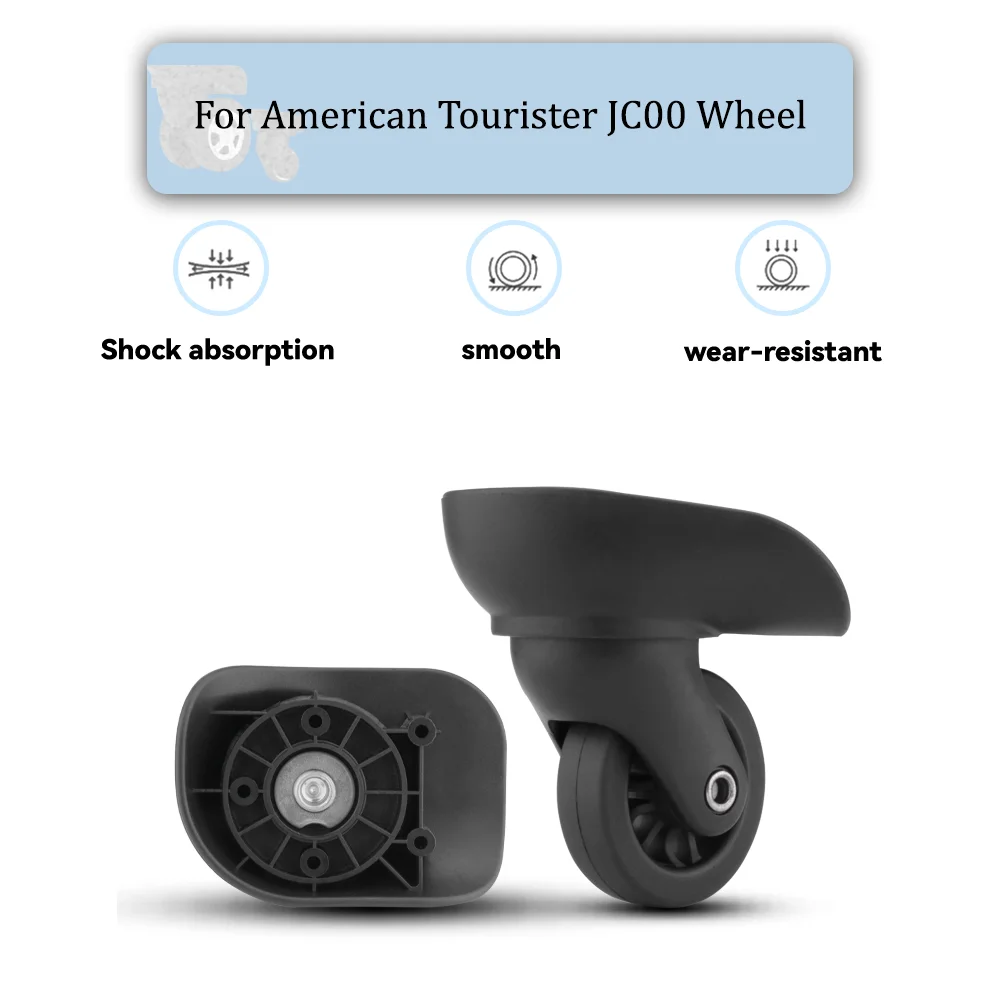 

For American Tourister JC00 Universal Wheel Black Replacement Suitcase Silent Smooth Shock Absorbing Rotating Accessories Wheels