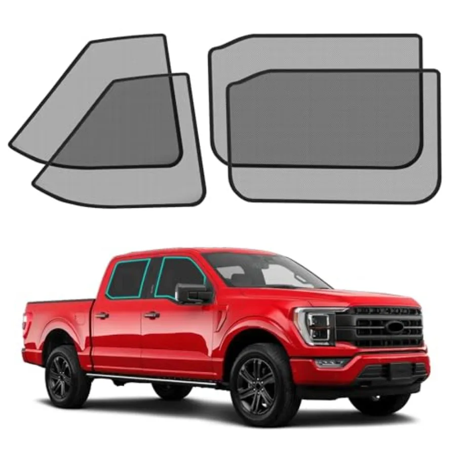 

Car Window Shades for Ford F150 20212025 Magnetic Side Sunshades Covers with Breathable Mesh for Baby During Camping and Nappin