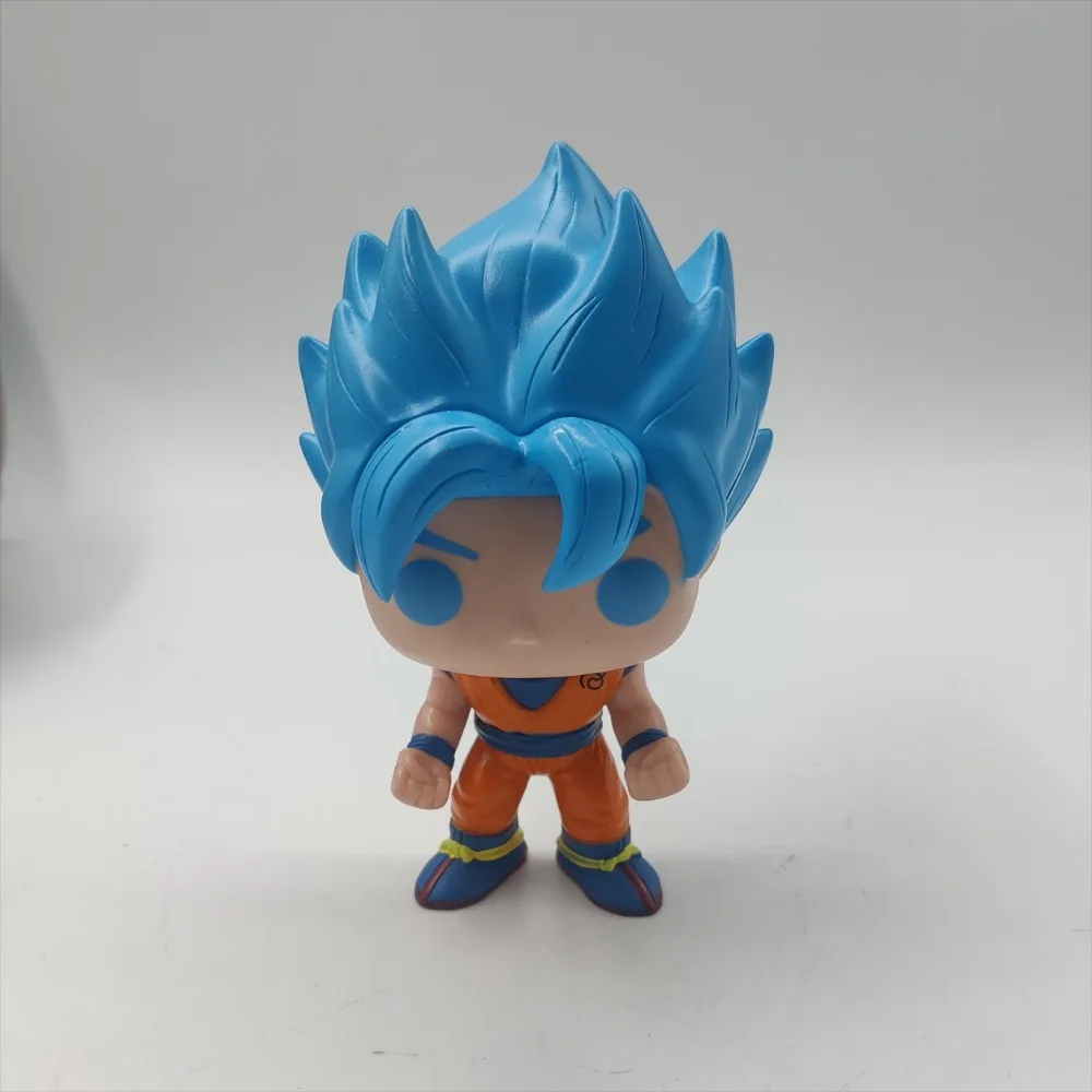 

Animation Dragon Ball Goku Super Saiyan Model Cake Ornament Toy Sculpture Blue Kung Fu Practice Suit Animated Character Statue