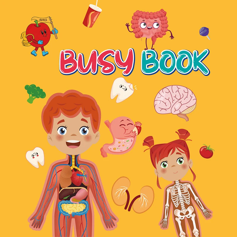 Children Human Organs Quiet Book Montessori Toys Parish Body Structure Learning My First Busy Book Educational Game Sensory Toys