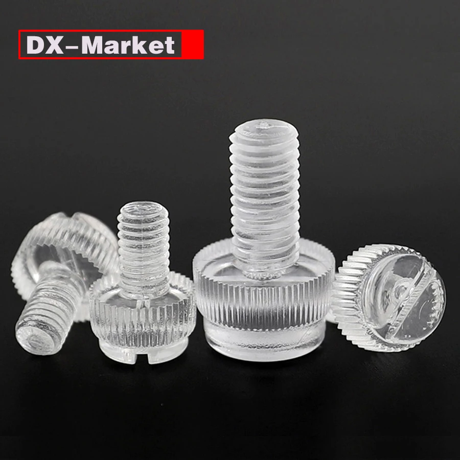 

M8 Transparent Slotted Thumb Screw , M3-M8 PC Screw Plastic Fasteners ,F006