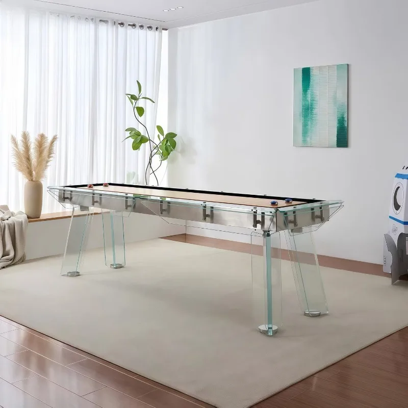 Italian transparent crystal tempered glass sandpot table villa household shuffleboard table entertainment sand arc table