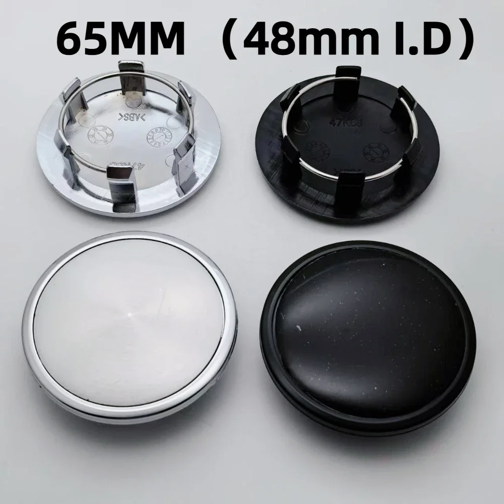 

4pcs 65mm ( 48mm ID ) Car Wheel Center Caps With Black/Silver Emblem No Logo Styling Accessories for Porsche Macan Rim Hub Cover