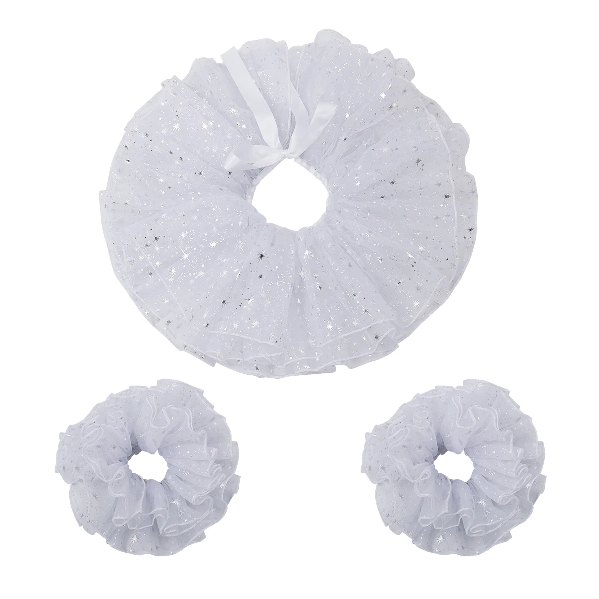 Woman Costume Clown Collar Cosplay Set White Ruffled Neck Ruff Halloween Carnival Dress Up Party view 5