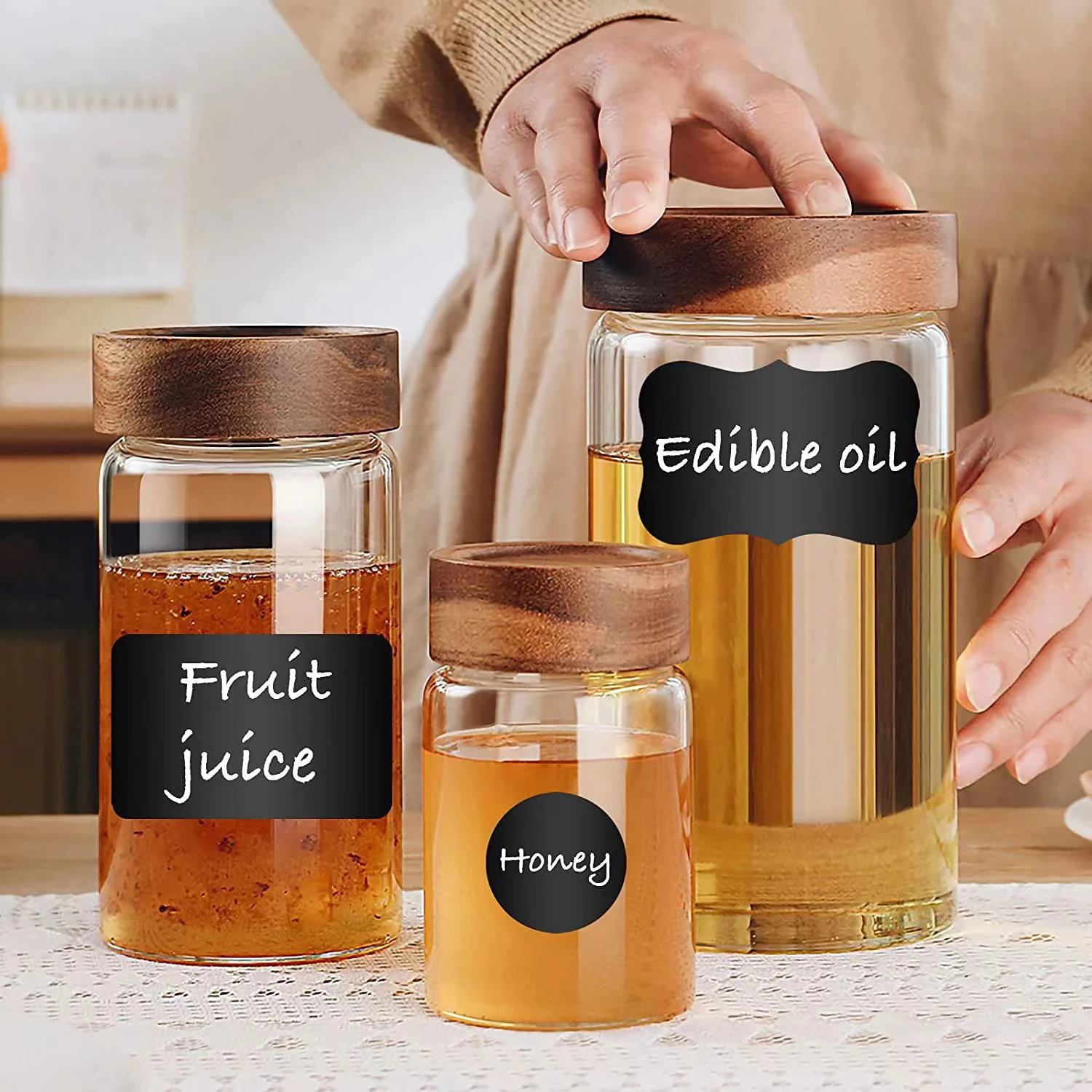 180pcs Printed Round Spice Stickers Seasoning Bottle Jar Labels Storage Kitchen Waterproof Stickers Spice Tags BBQ Label