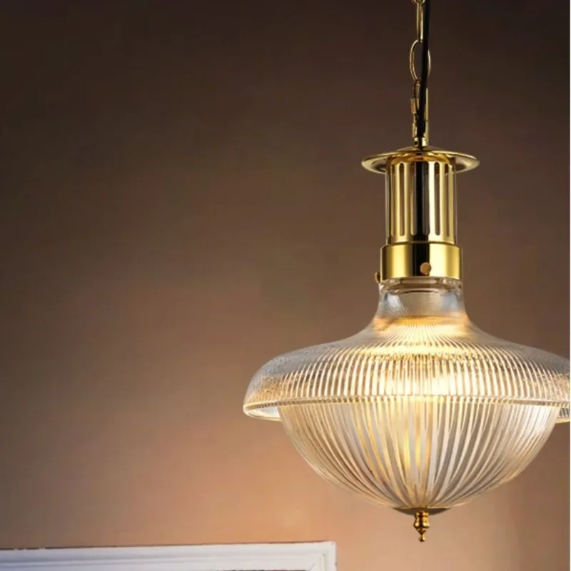 Nordic Vintage Luxury Iron Glass Pendant Light - Suspension Design for Villa & Foyer