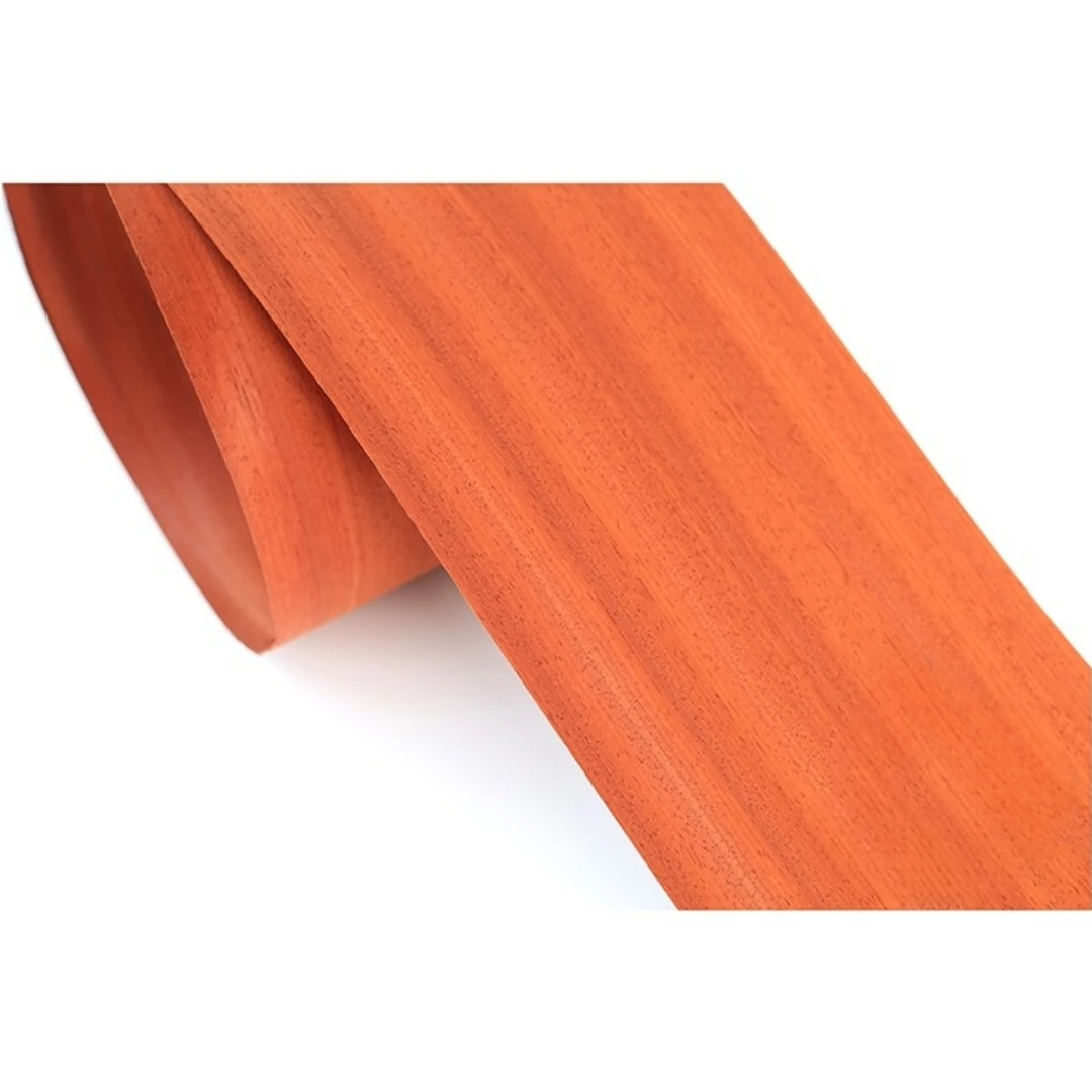 0.5 مللي متر سميكة الطبيعية الأفريقية Padauk قشرة الخشب الأحمر DIY بها بنفسك الحرف اليدوية سيارة الداخلية المتكلم صفائح سطحية الزخرفية (خشب الورد) #5