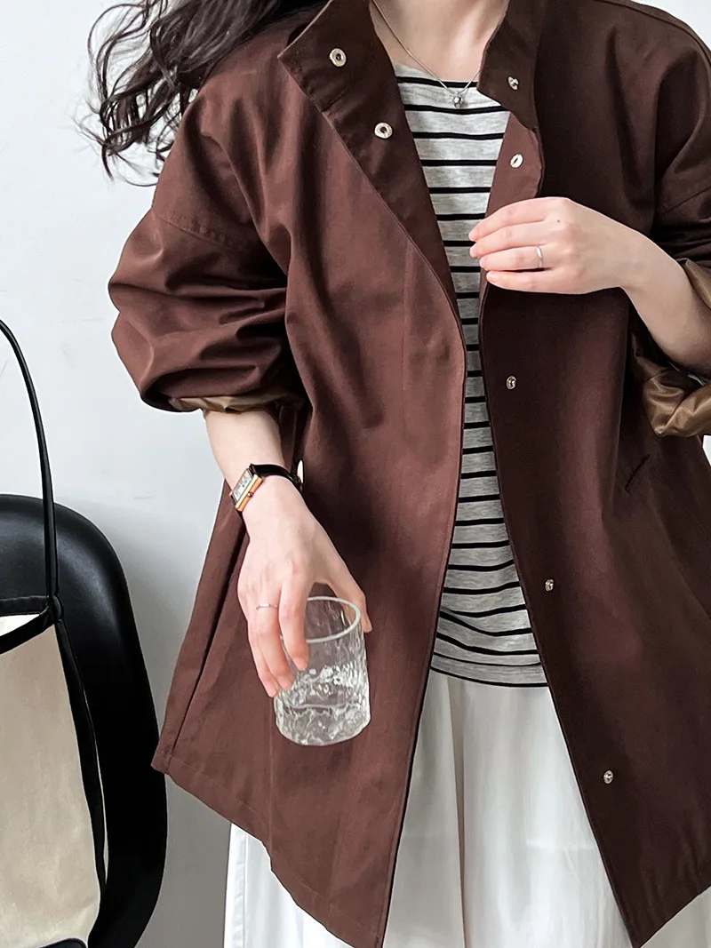 LANMREM Temperament Short Trench For Women Lapel Single Breasted Solid Color Pockets Design Coat 2026 Spring Autumn New 2Z2225 14 IMG_7888(20230920-152239).jpg