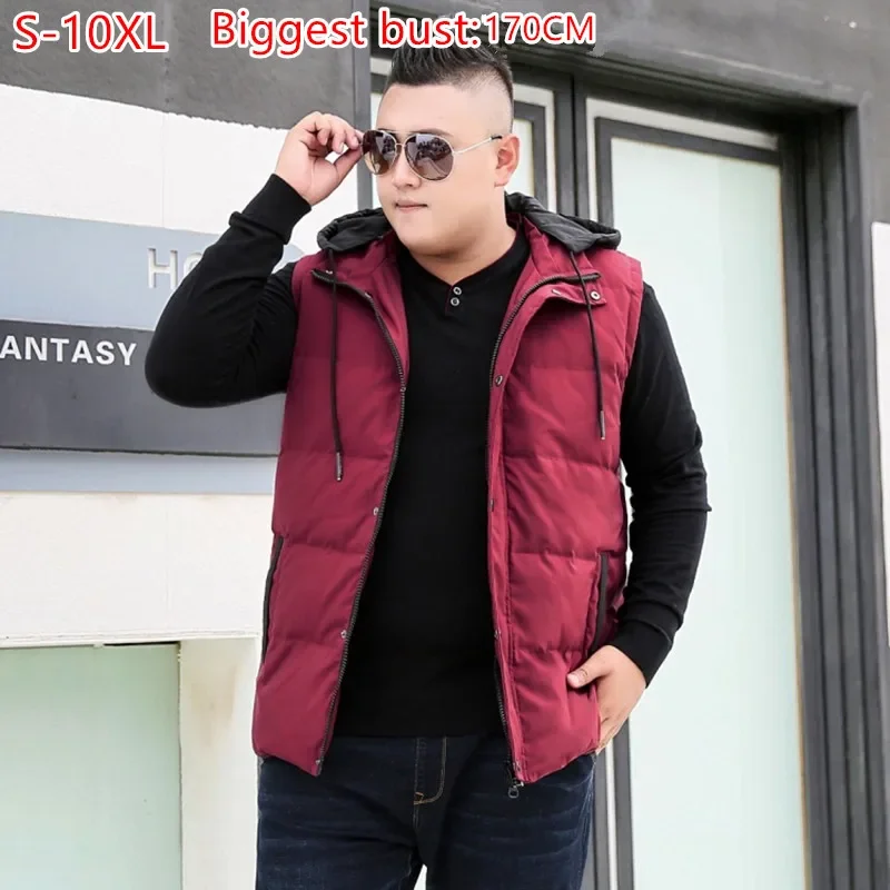 

150KG 10XL 9XL 8XL Waistcoat Thick Sleeveless Jacket White Duck Down Vest Warm 7XL Plus Size Outwear Oversized Winter Hoodies