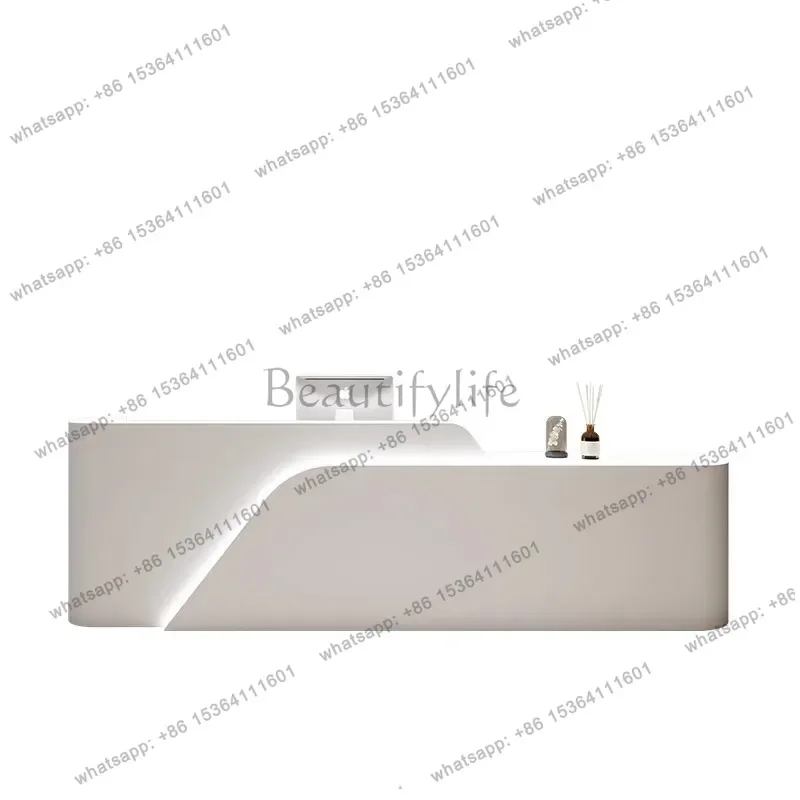 Best Sellers Simple Modern Reception Desks Beauty Salon Paint Reception Desks Finish Exclusive Use Office Furniture Banco Recept