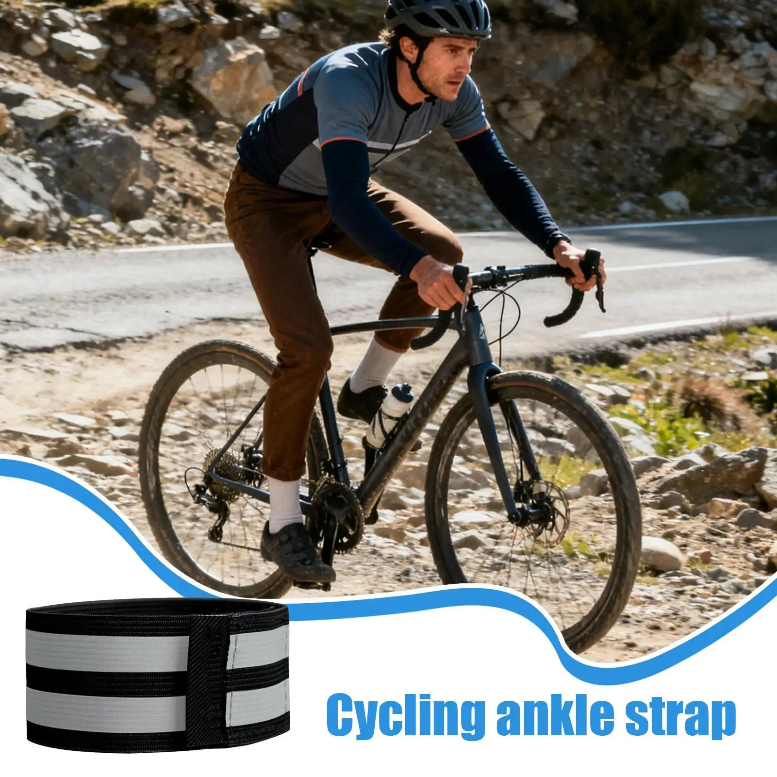 

Велосипедные брюки, ремень для ног, эластичный, приятный для кожи, велосипедный ремешок безопасности на щиколотке для бега, бега, ходьбы, приключений, туризма, семьи