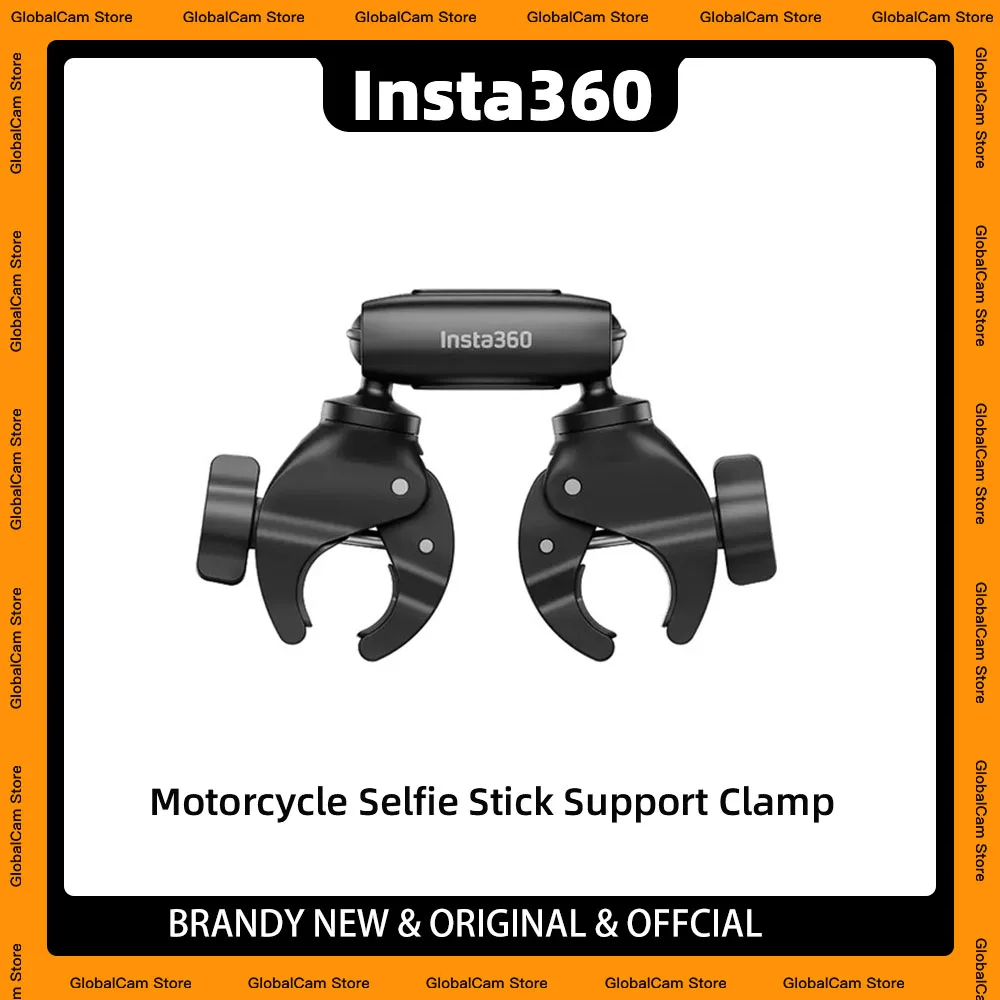 Original Insta360 Motorcycle Selfie Stick Support Clamp - X4/X3/ACE PRO 2 Action Camera Accessories