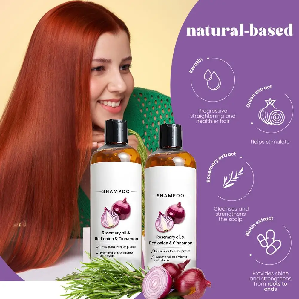 Rosemary Red Onion Cinnamon Shampoo for Hair Growth Strengthening Anti Hair Loss Treatment, Volumizing Scalp Care 236ml