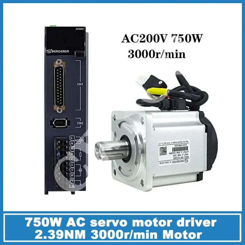 

New Arrival 220V 750W AC Servo Driver 17Bit Encoder 80 Motor 2.39NM With Brake, For CNC Carving Machine