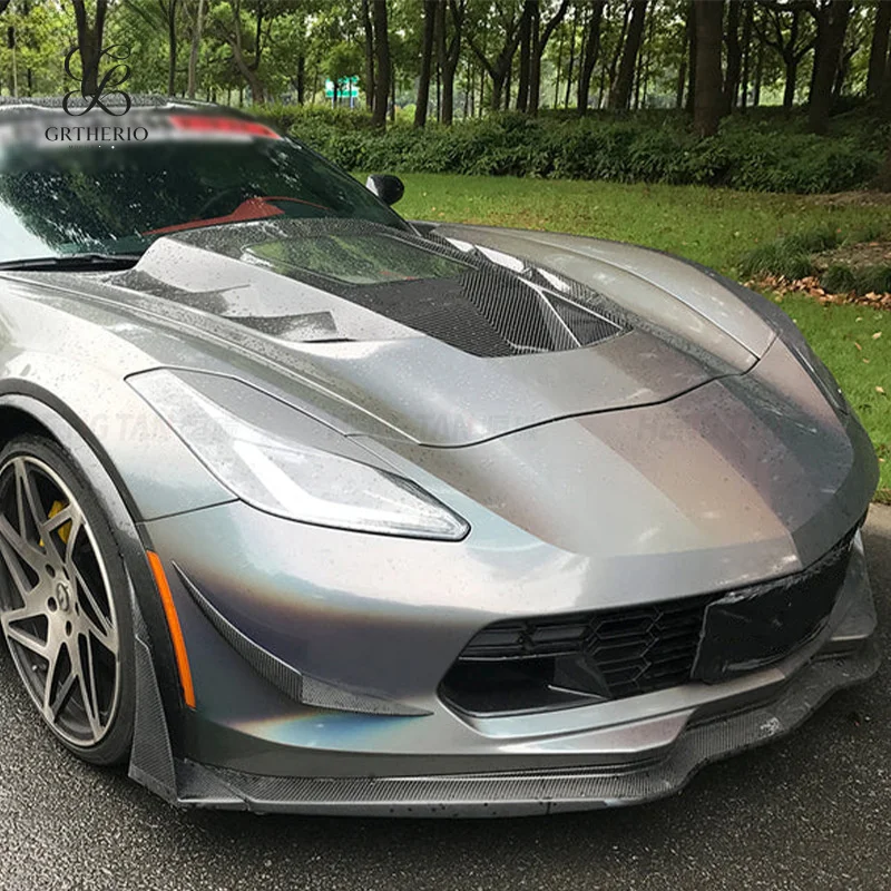Suitable for Chevrolet Corvette C7, carbon fiber transparent hood/engine cover