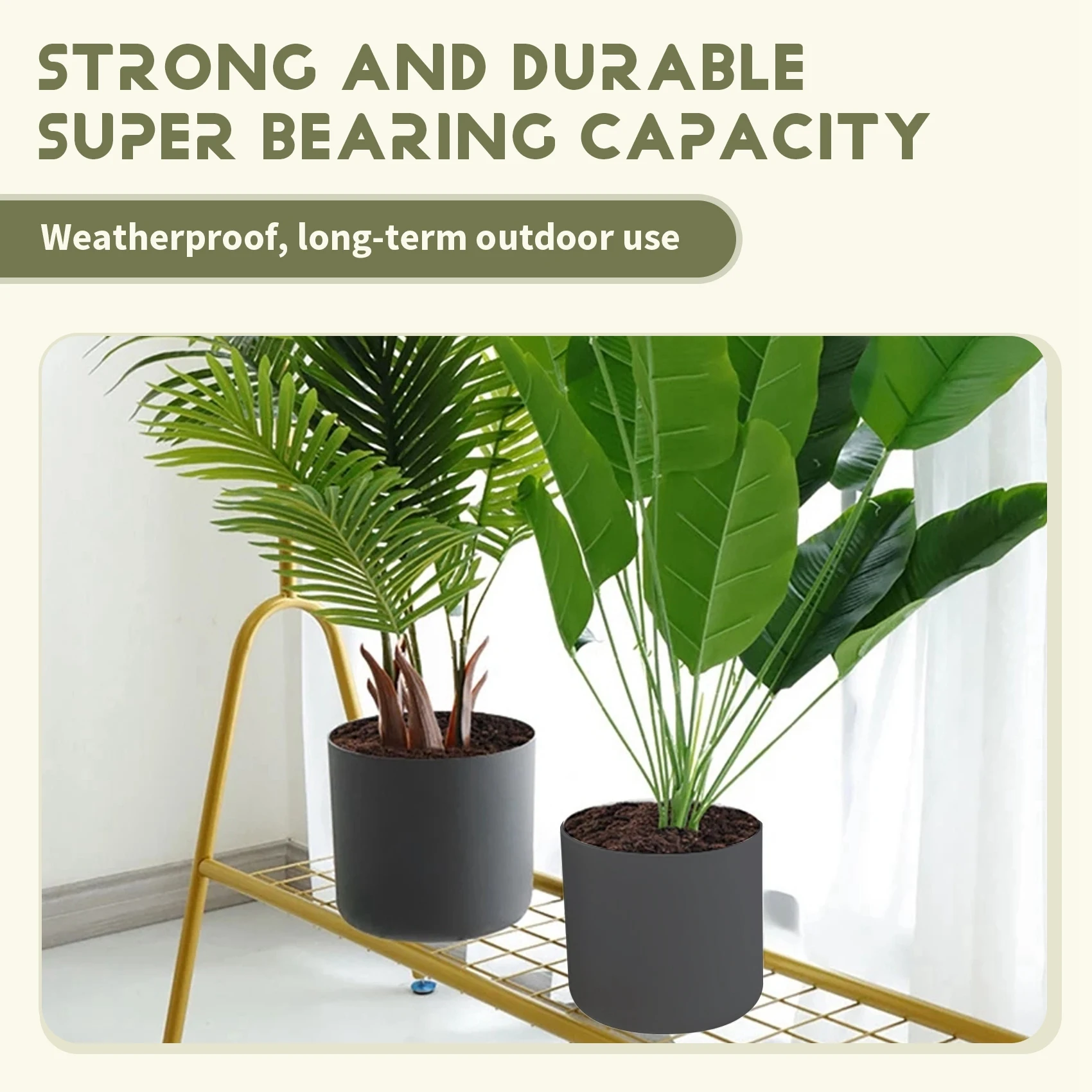 PZHI Modern Plant Pots with Wooden Legs, Floor Standing Flower Pot Holder for Bedroom Living Room Home Garden, 29cm