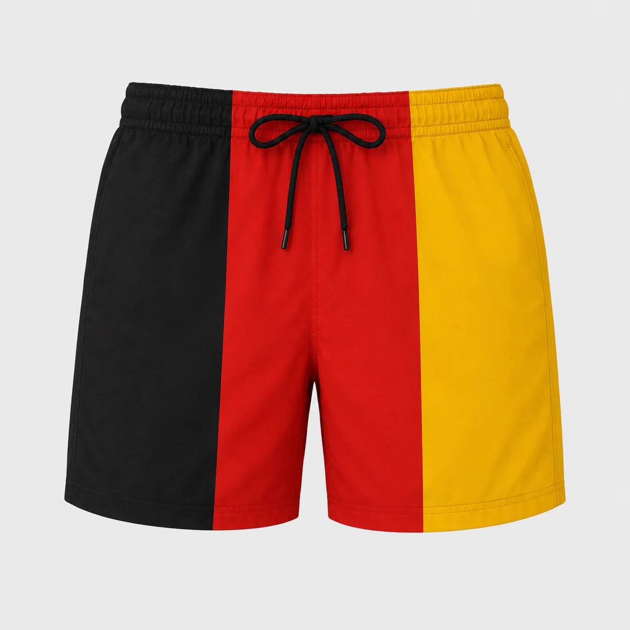 Mens Germany Flag Swim Shorts Black Red Gold Quick Dry Drawstring Beach Board Shorts Summer Casual Trunks