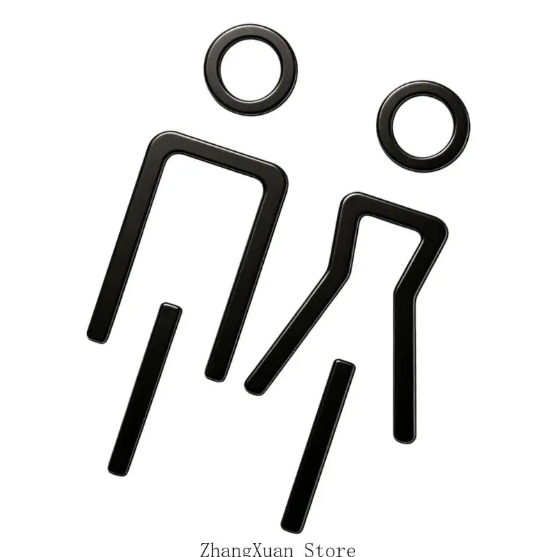 Toiletten-Identifikationsschild-Set aus Acryl, Türschilder für Männer und Frauen, WC-Beschilderungsaufkleber mit erhabener – Detail 8