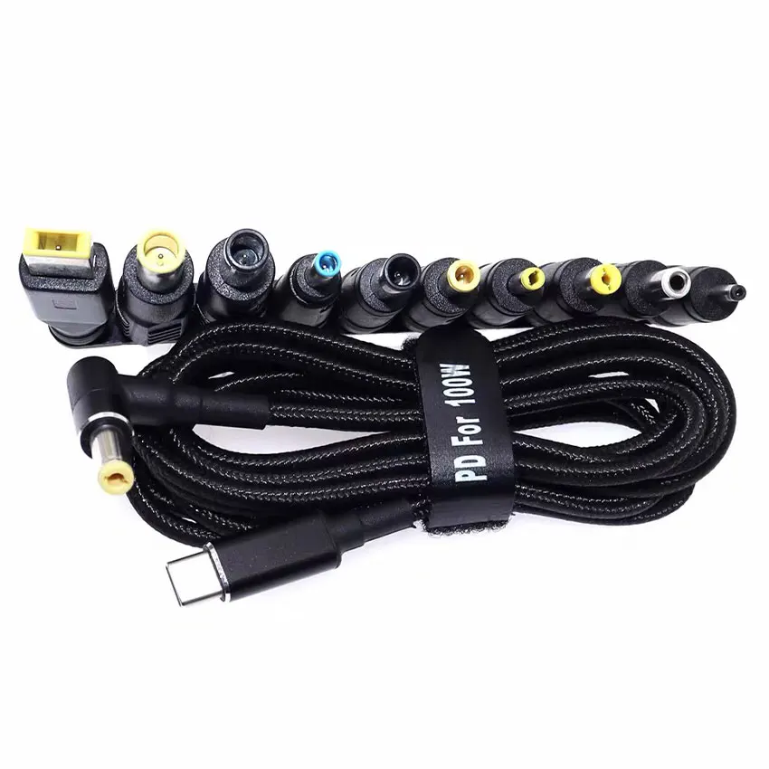 1PCS 100W Type C Dc Power Adapter Jack Connector USB Type C to Universal Fast Charging Cable Cord for Lenovo Asus Hp Acer Laptop