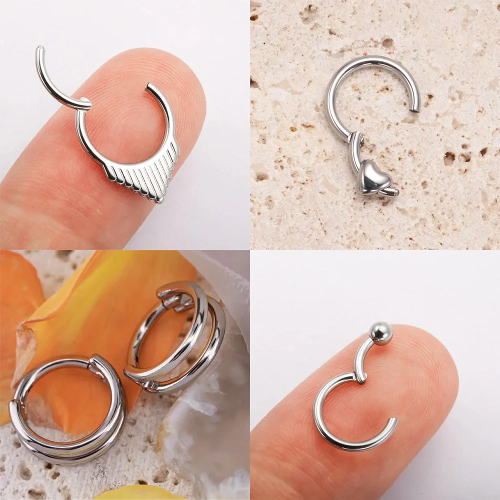 ASTM F136 Titan-Legierung Hypoallergene Minimalistische Ohrringe: Modischer Zirkonia-Freier Nasenpiercing-Ring für Männer und Frauen – Detail 6