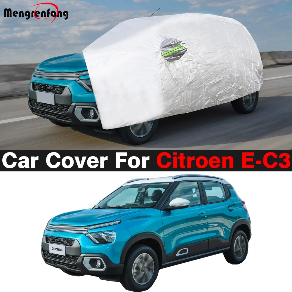 

Outdoor Car Cover Windproof Auto Sun Snow Rain Ice Dust Prevent Cover For Citroen E-C3 (C3 Electric) 2021-2025