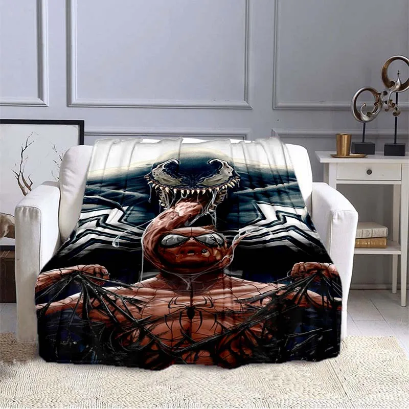 Big black mouth v-venom pattern warm Blanket Flannel Portable Comfortable Warm Blanket blankets for beds  picnic blanket