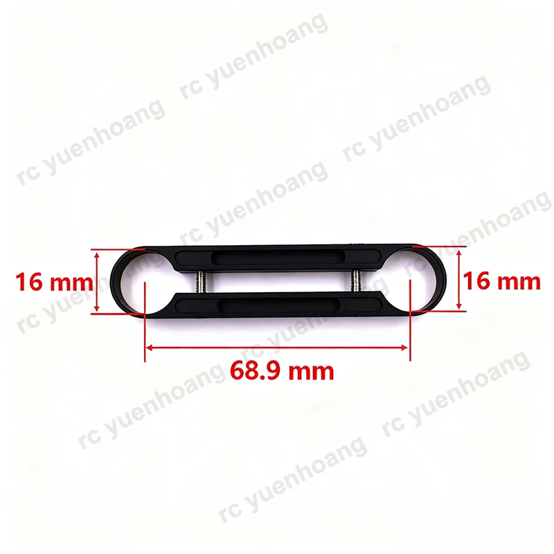 Pince à Tube en carbone à double tuyau de 16mm, 2 pièces, Clip à 2 trous, connecteur de fixation de Tube de train d'atterrissage en alliage d'aluminium pour pièce de Drone RC multi-axes