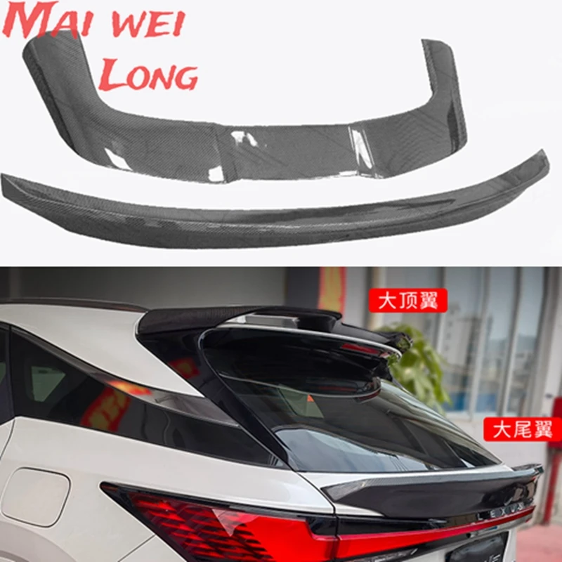 Car Styling Carbon fiber CAR REAR WING TRUNK LIP Middle SPOILER FOR LEXUS RX RX200 RX200t RX300h 2022 2023 Auto Roof spoiler