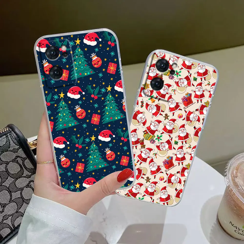 Clear Phone Case For OPPO RENO 10 9 8 8T 7 6Z 6 5 4 3 2Z PRO PLUS 4G 5G Case Funda Capa Shell Merry Christmas Happy New Year