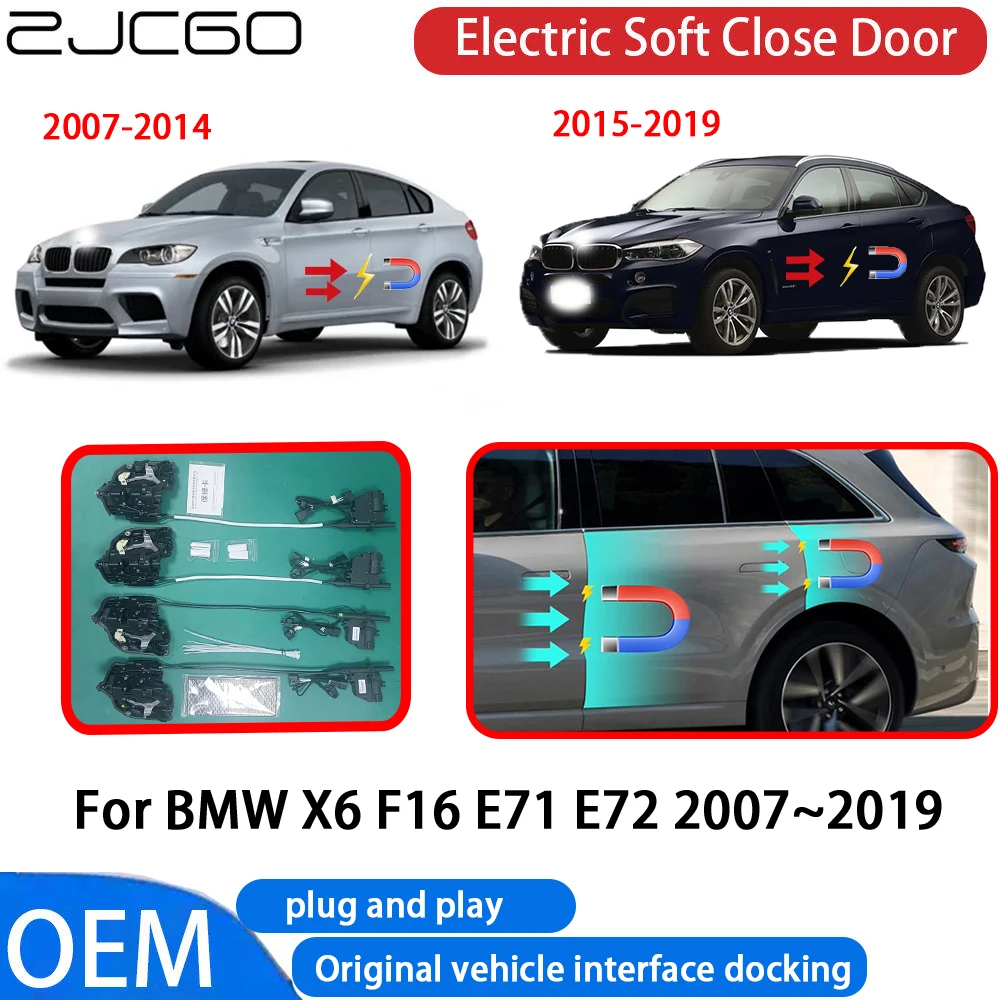 

ZJCGO for BMW X6 F16 E71 E72 2007-2019 Car Automatic Electric Soft Close Door Closer System OEM Plug and Play Comfort Closing