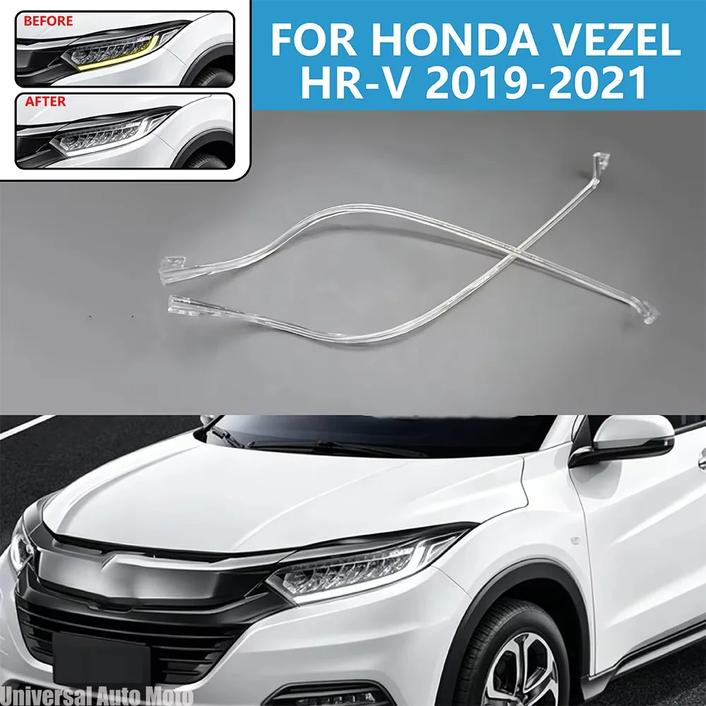 Car Headlight Strip Guide Tubes for Honda Vezel HR-V 2019-2021 LED DRL Acrylic Light Strip Tubes Headlight Daytime Running Light