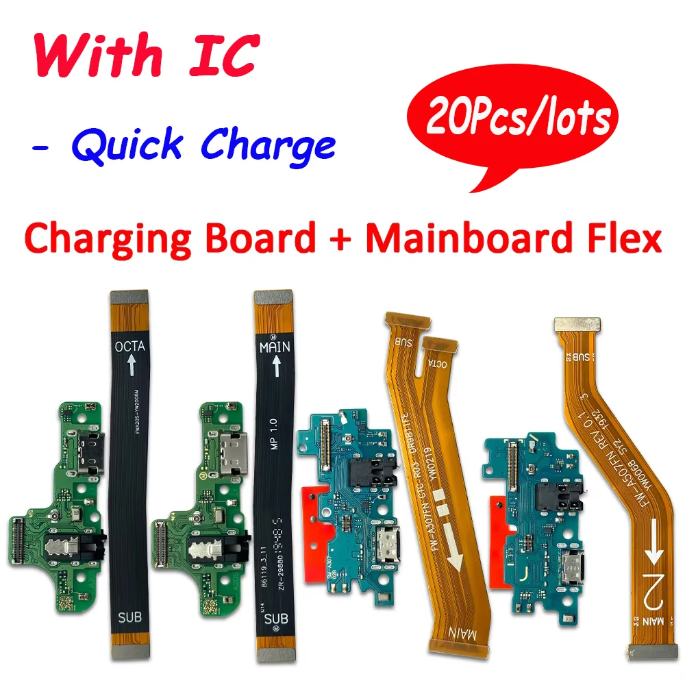 

20Pcs，Tested For Samsung A10S M15 M16 A20S M12 A30S A50s USB Charging Board Port Charger Dock Connector With Mic Flex Cable