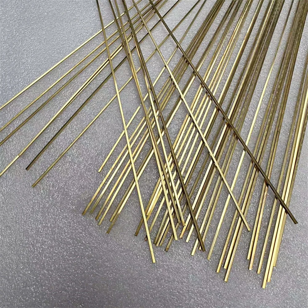 2 Pcs Brass Square Stick Length 500mm Solid Thin Rod 1/1.2/1.5/2/2.5/3/4/4.5/5/5.5/6/6.5/7/8/8.5/9/9.5/10mm Metal Small Bar
