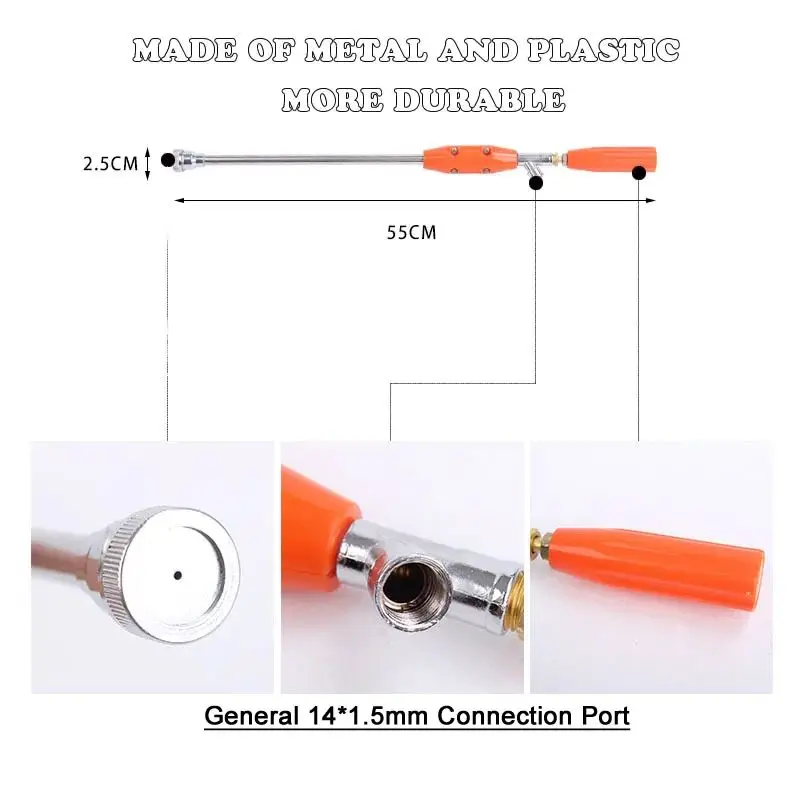 Zewnętrzny wielofunkcyjny pręt natryskowy wysokociśnieniowy do opryskiwacza elektrycznego metalowa dysza ogrodowa konewka z pestycydami