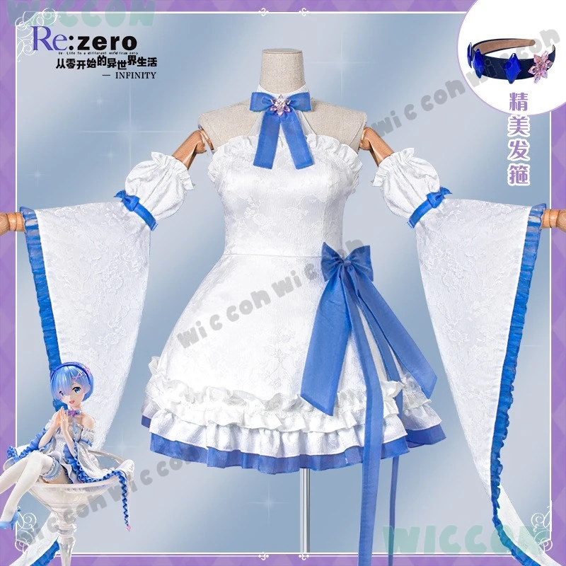 

New Cos Isekai Seikatsu Re:zero Rem Figure Same Style Cosplay Lolita Anime Cosplay Costume Wig Halloween Clothes Girl Dress