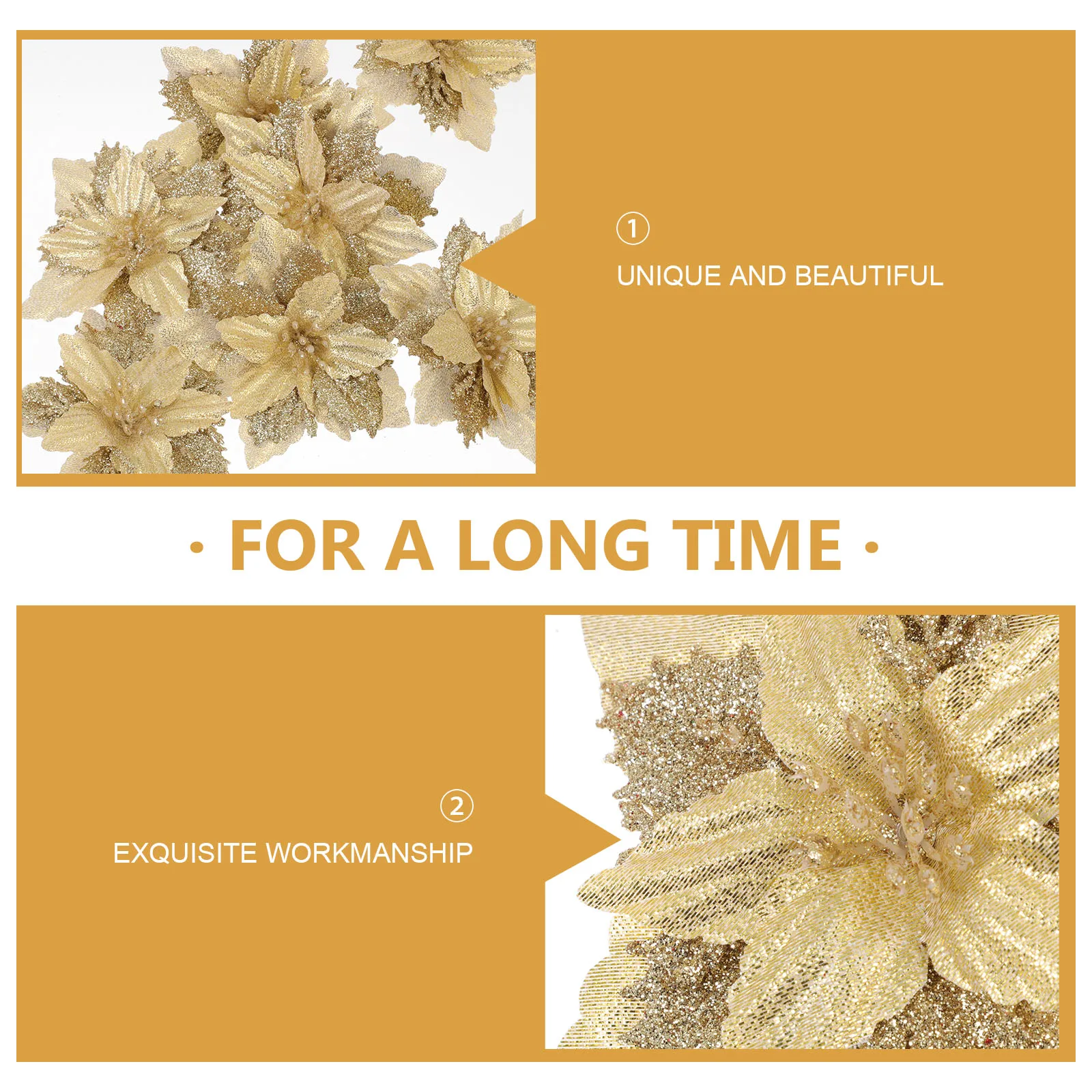 

8 Pcs Christmas Flower Decorations Xmas Artificial Flowers Adornment Decors Floral Tree Pe Decorative