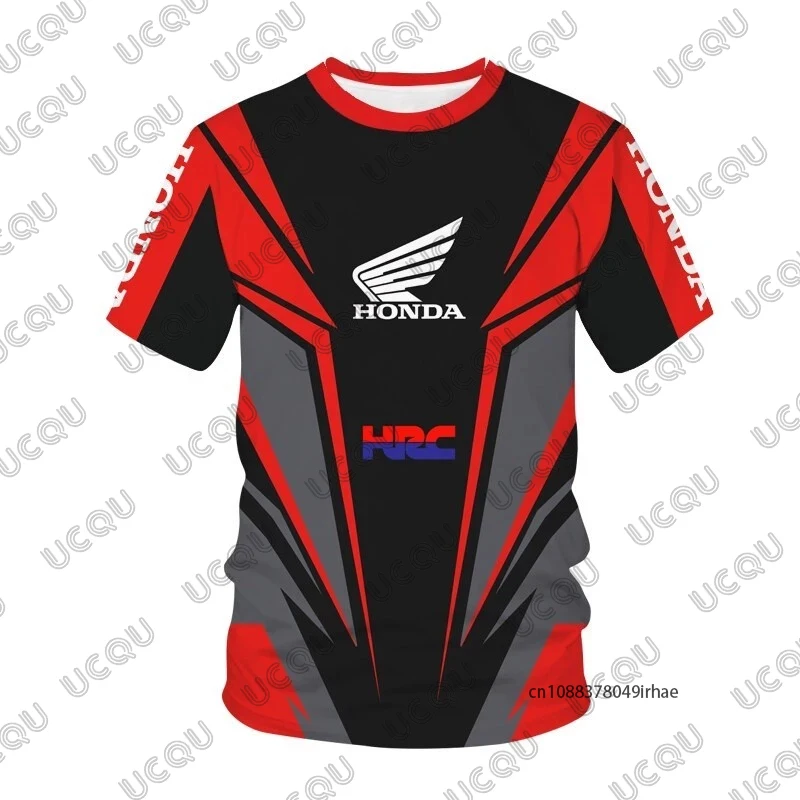 

Новинка 2025, мужская гоночная футболка с мотоциклетным принтом Honda, летние футболки с короткими рукавами, быстросохнущие повседневные спортивные топы унисекс большого размера