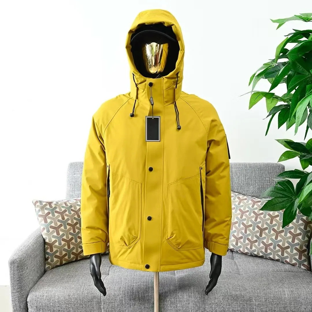 Men's high-quality down jacket, 95% white duck down material, rainproof and waterproof, warm outdoor sports jacket.