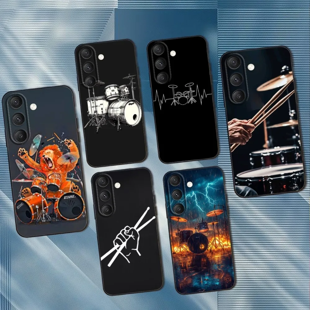 

Drum Drummer Phone Case For Samsung S25,S24,S23,S22,S21,S20,S10,Ultra,Plus,Lite,FE,Soft Silicone Black Cover