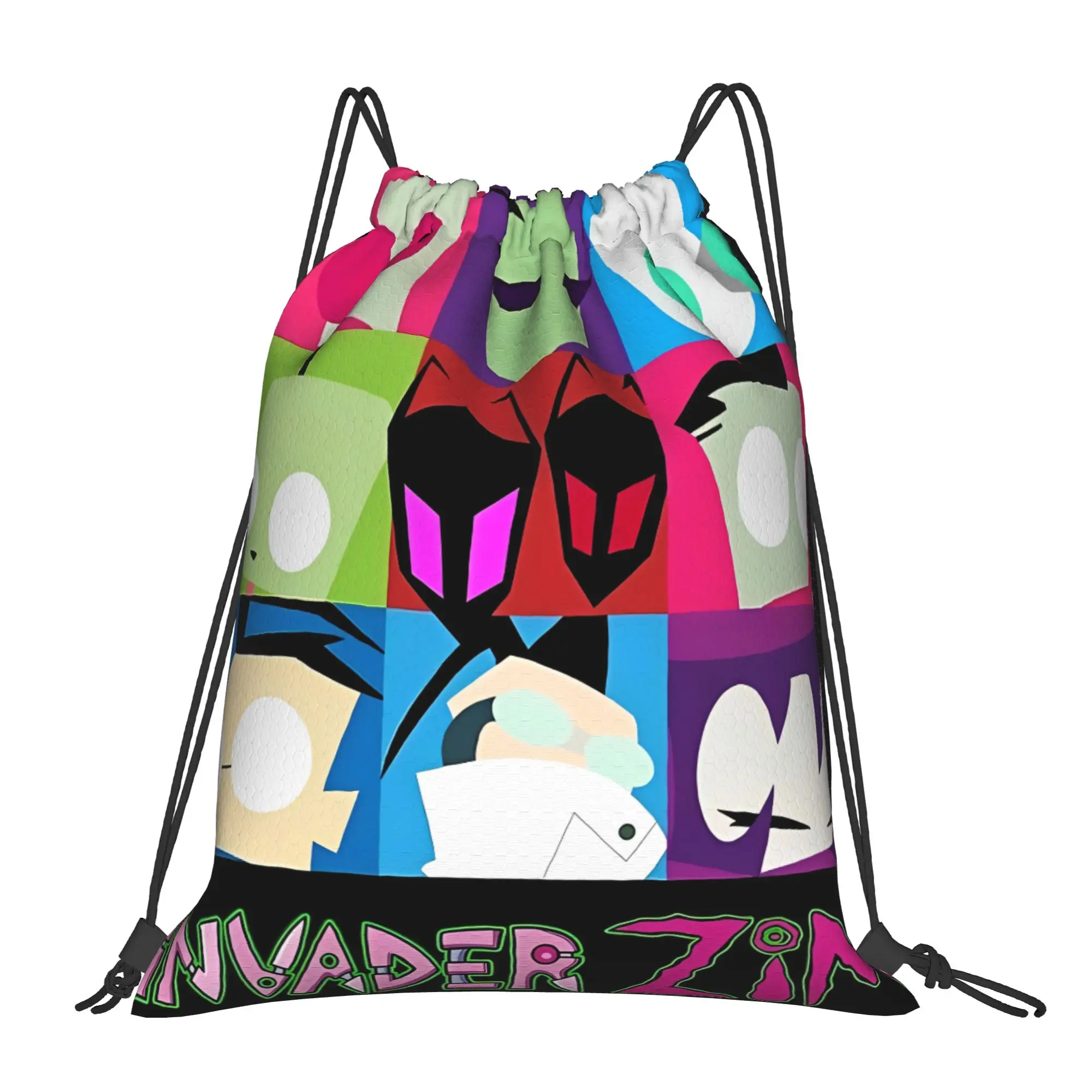 

Сумка на шнурке Invaders Zims Gir, спортивный рюкзак для кемпинга, легкий модный рюкзак-мешок для пары, сумки на шнурке