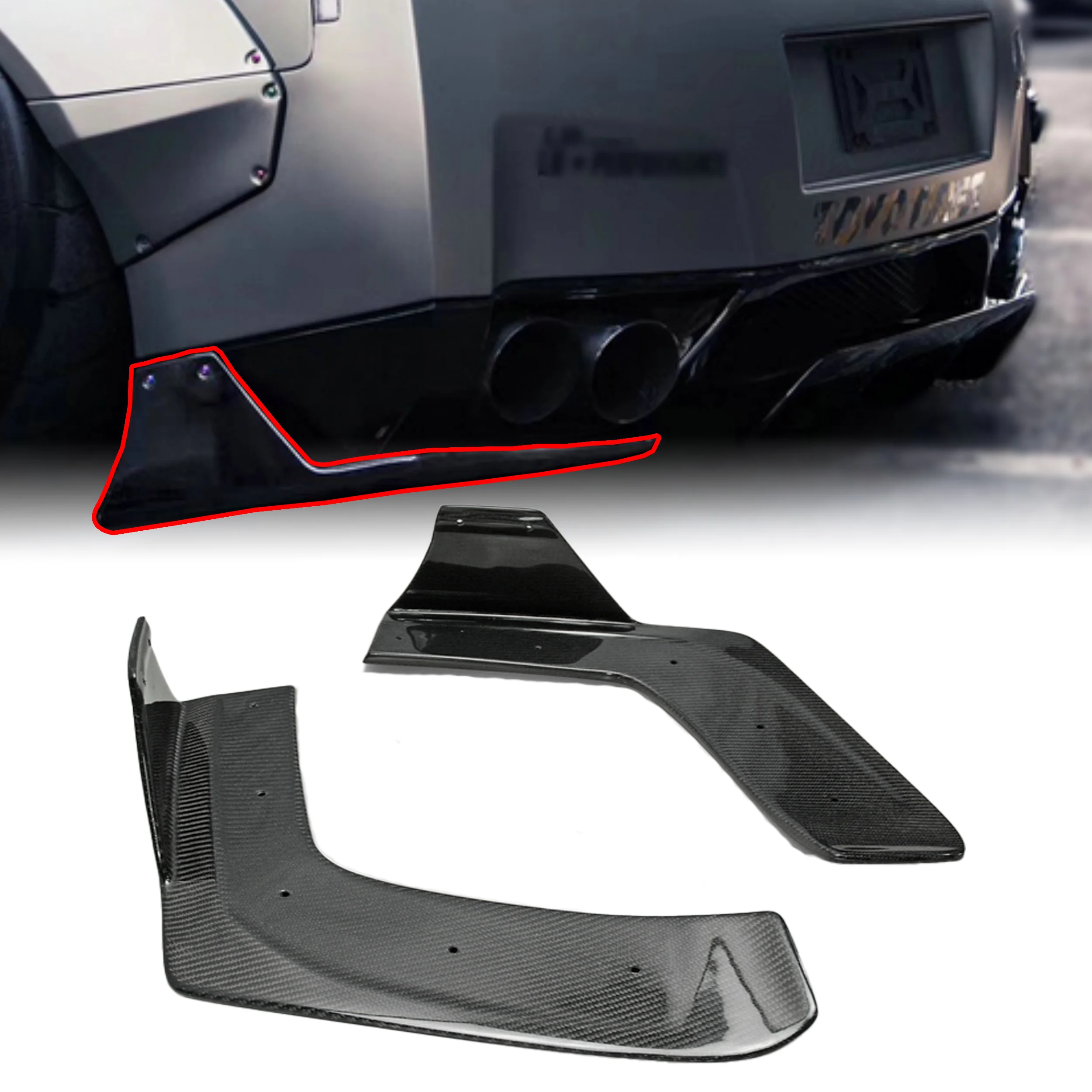 

Новый разветвитель заднего бампера в стиле LB из углеродного волокна для Nissan GTR R35