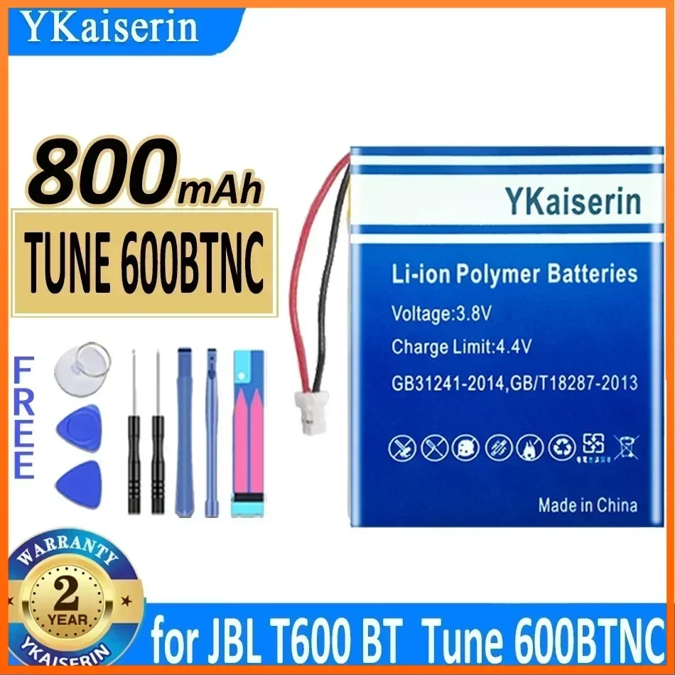 YKaiserin 800mAh 703031 Mobile Phone  Battery  for JBL T600BT Tune 600BTNC GSP753030 01 Portable Batteries Warranty Free Tools