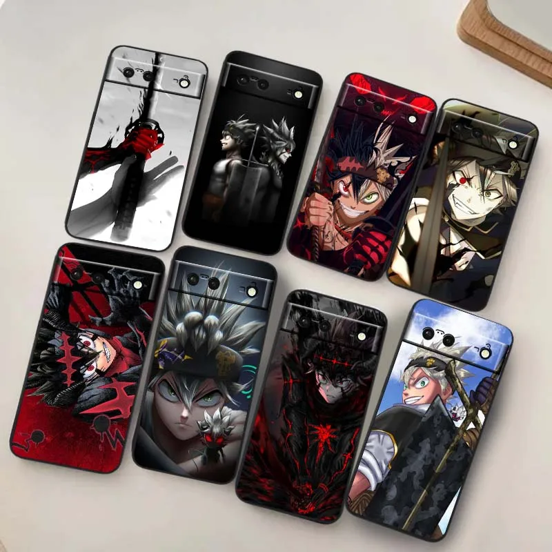 

Anime B-Black C-Clover Cool Phone Case For Google Pixel 9a 9 8A 8 7 7A 6 6A Pro XL 2024 5G Black Soft TPU Silicone Cover