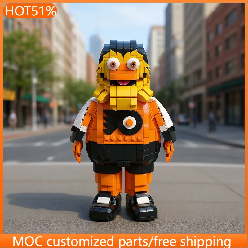

1013 PCS Brickheadz Style Ice Hockey Team Mascot Shaped Doll MOC Customize Modular Building Block Simple DIY Festival Toy Gift