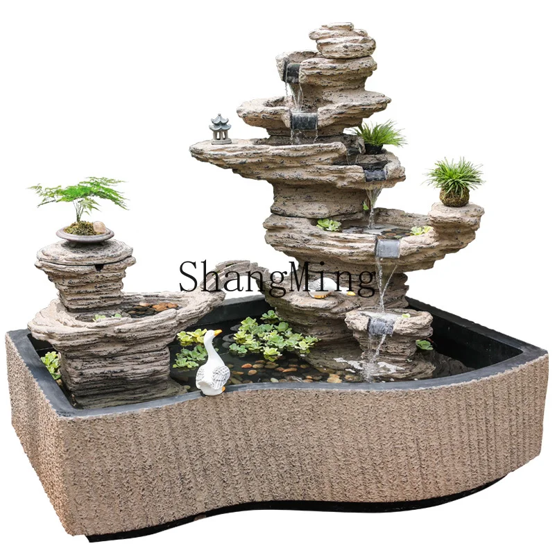 

DHY large rockery flowing water fountain courtyard pool landscaping fish pond floor decoration ornament